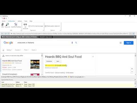 Scraping Restaurant names and details from Google search using keyword scraping