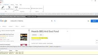 Scraping Restaurant names and details from Google search using keyword scraping
