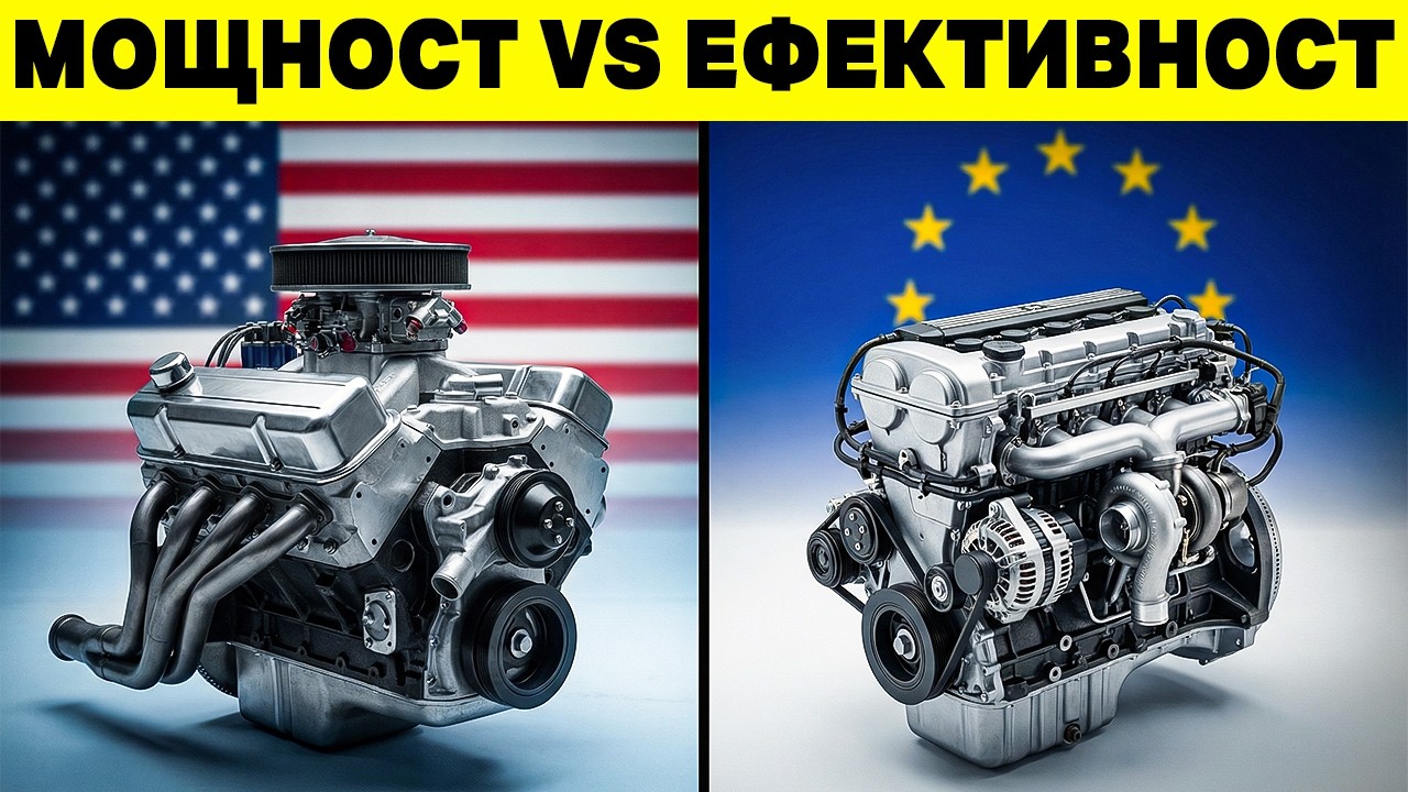 Защо Американските Коли Имат Огромни Двигатели, А Европейските — Не?