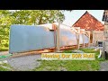 Lifting  rolling our 50ft hull out of the barn  ep 395 ran sailing