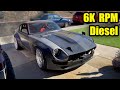 500+WHP TURBODIESEL Swapped 240Z is ROWDY and Roadworthy!