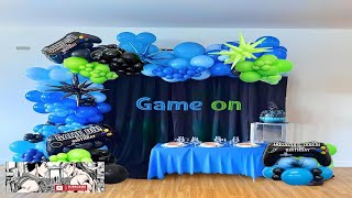 Video game Balloon garland kit 137Pcs Blue Black Green wiith Star Controller Review