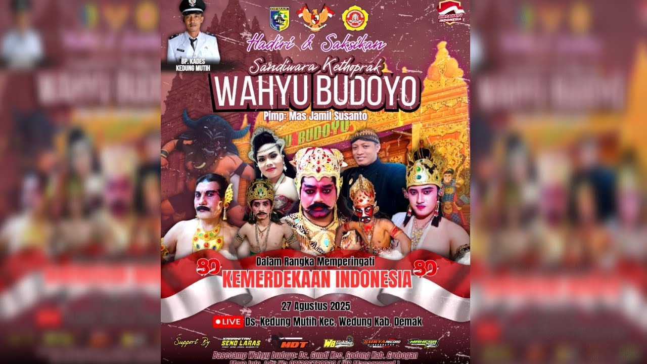 LIVE   KETHOPRAK WAHYU BUDOYO / SEDEKAH LAUT / SEDEKAH BUMI / HUT R.I KE 80  **  DS. KEDUNG MUTIH