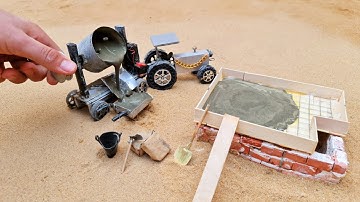 diy tractor making science project concrete bridge miniature tools || science projects | part-03