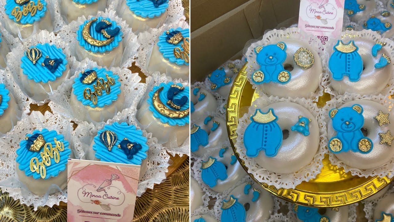 فيديو مفصل حول صناعة ديكور عجينة السكر 👌👌 خاص بالنفاس 🩵🧸 خطوة بخطوة ماتراطوش 💯💯