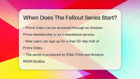 When Does The Fallout Series Start? - The SciFi Reel