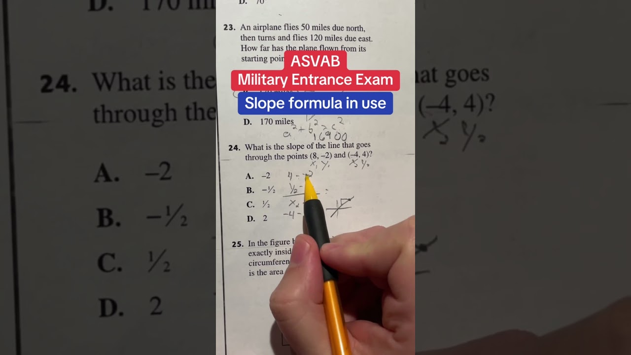 ASVAB Questions answered Math Knowledge 24 