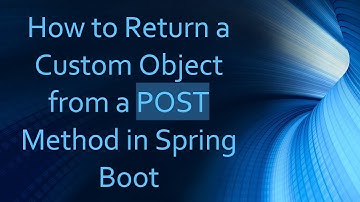 How to Return a Custom Object from a POST Method in Spring Boot