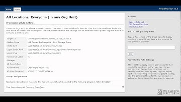 Active Directory Provisioning:  PeopleProvision Administration Console Overview
