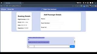 Chat Bot for Flight Booking using Natural Language. screenshot 4