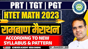 HTET Maths Marathon For PGT /Tgt /PRT According to New Syllabus By Rakesh Sir ||