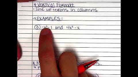 Lesson 17-2: Adding Polynomial Expressions