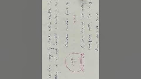 kp sir circles -  equation of circle with centre (-2 , 3) cutting chord length 2 units on 3x+4y+4=0