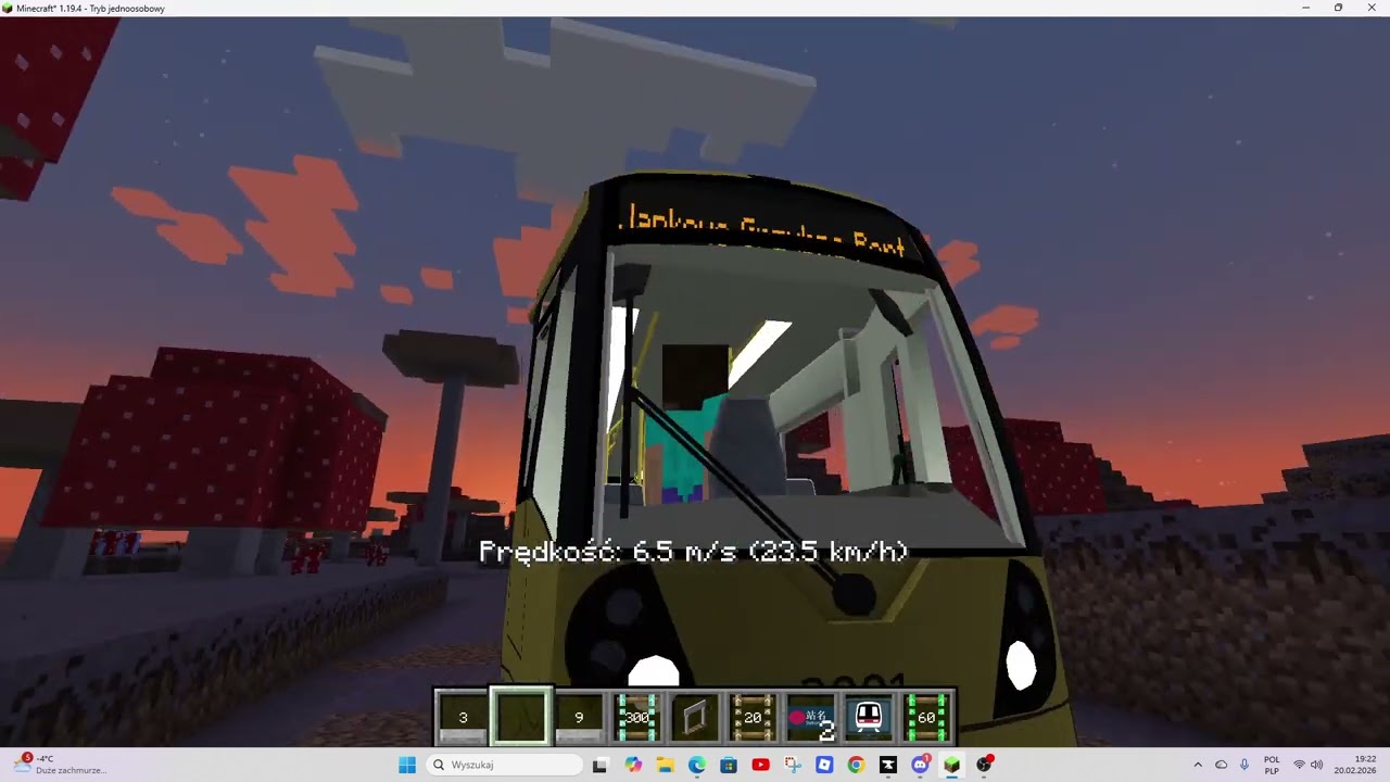 Transport po Grzybnej wyspie(tramwaj)