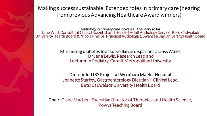 Making success sustainable Extended roles in prima...