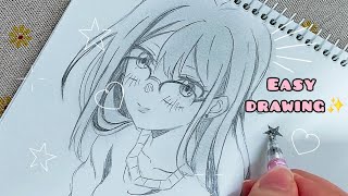 how to draw a cute anime girl💗✨️