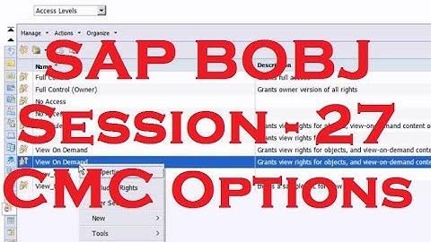 Central Management Console (CMC) Options in Detail - SAP Business Objects Tutorial - Session - 27