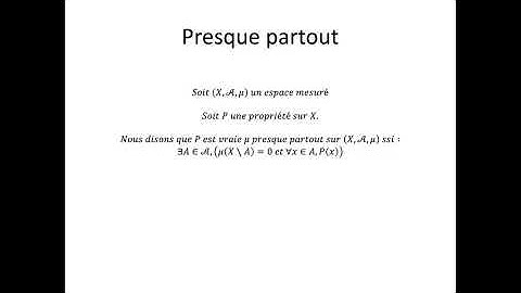 Théorie de la mesure partie 37 : Presque partout