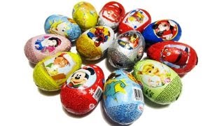 14 Kinder Surprise Zaini Eggs Disney Pixar Cars 2 Princess Iron Man Toy Story Spiderman Chuggington