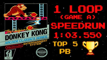 Donkey Kong (NES) 1 Loop (Game A) Speedrun 1:03.550 *PB*