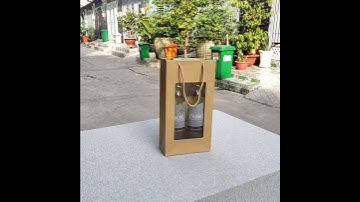 Túi giấy mặt kính - Mẫu số 57 - Đựng 2 chai rượu vang 750ml, thực phẩm, trái cây...