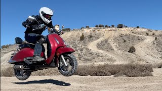 Off road riding on a 150cc GY6 Chinese scooter
