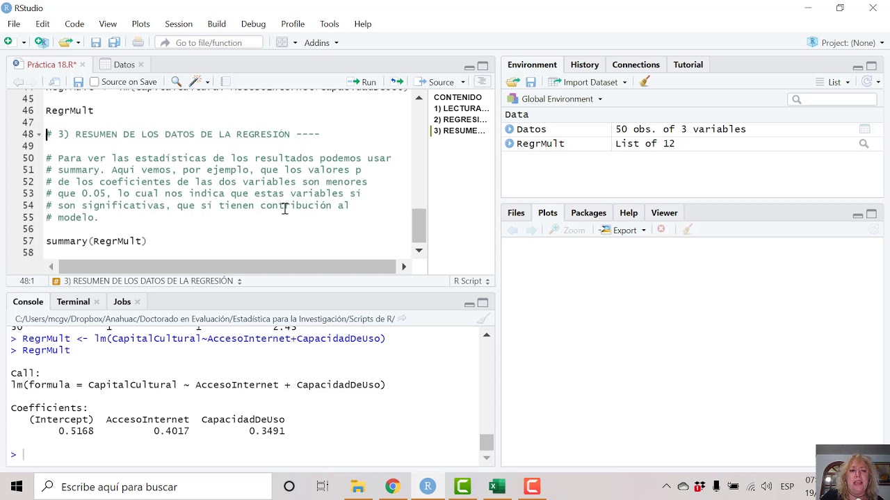 Regresión lineal múltiple con R - YouTube