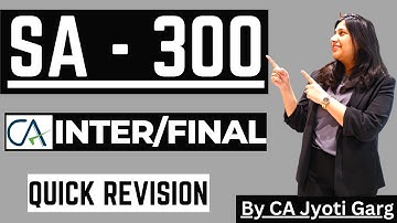 SA 300 "Planning an audit of FST " Quick Revision | CA Inter - CA Final | By @CAJyotiGarg