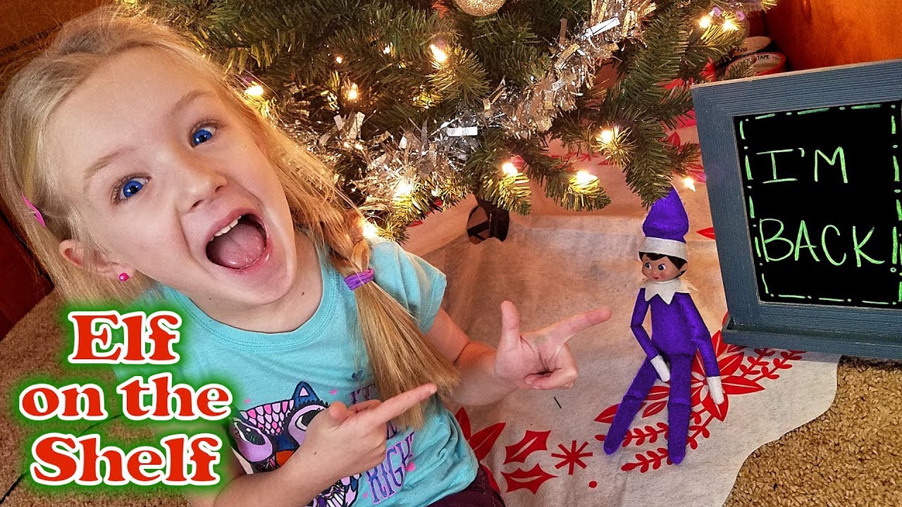 Purple Elf on the Shelf Decorated My BOX FORT!!! Sparkles is Back