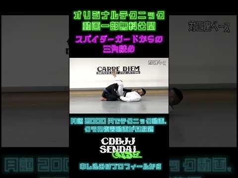 【一部無料公開】【スパイダーガード⑤】スパイダーガードからの三角絞め【続きはCARPE DIEM BJJ SENDAI ONLINEで！】 #shorts