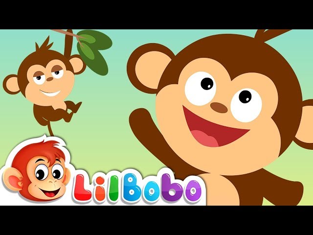 Five Little Monkeys Jumping From The Trees - Lets Learn Numbers | Little BoBo Nursery Rhymes & Songs class=