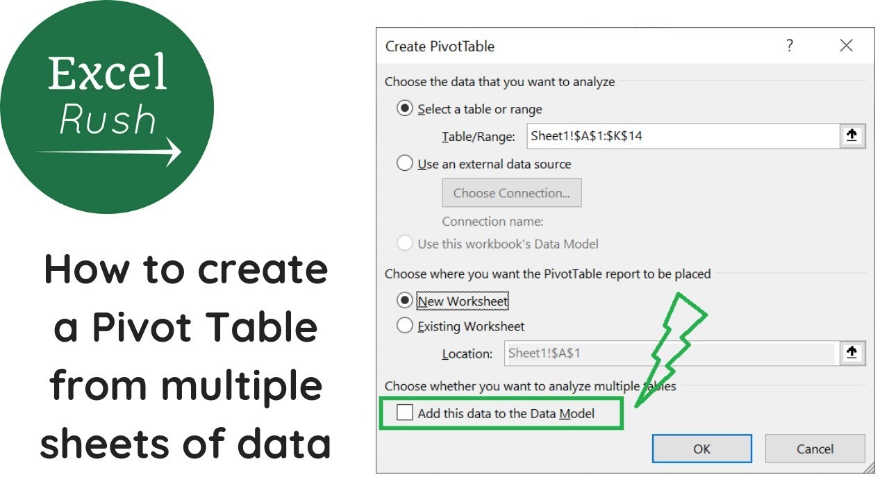 Pivot Table From Multiple Sheets