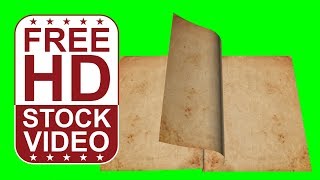 Free Stock Videos - Animated Old Notebook Pages Flipping On Green Screen 3D Animation