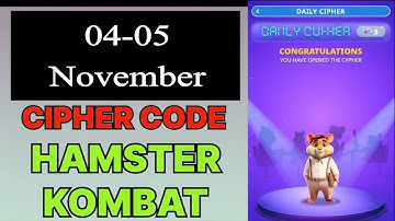 Hamster Kombat Dev Game Daily Cipher 04 & 05 November | Hamster Kombat Daily Cipher Code 04 November