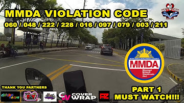 MMDA TRAFFIC VIOLATION CODE PART 1