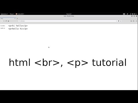 Html br, p tag tutorial