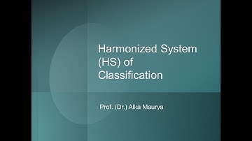 Harmonized System system of classification (HS Codes)