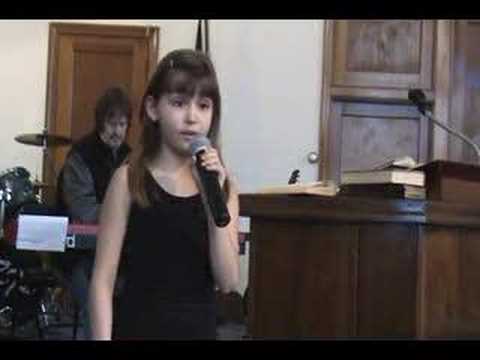 Breanna Romer (8yrs.) belting "How Great Thou Art"