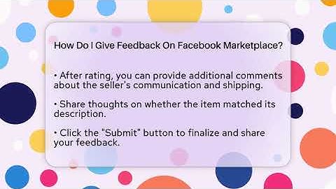 How Do I Give Feedback On Facebook Marketplace? - Everyday-Networking
