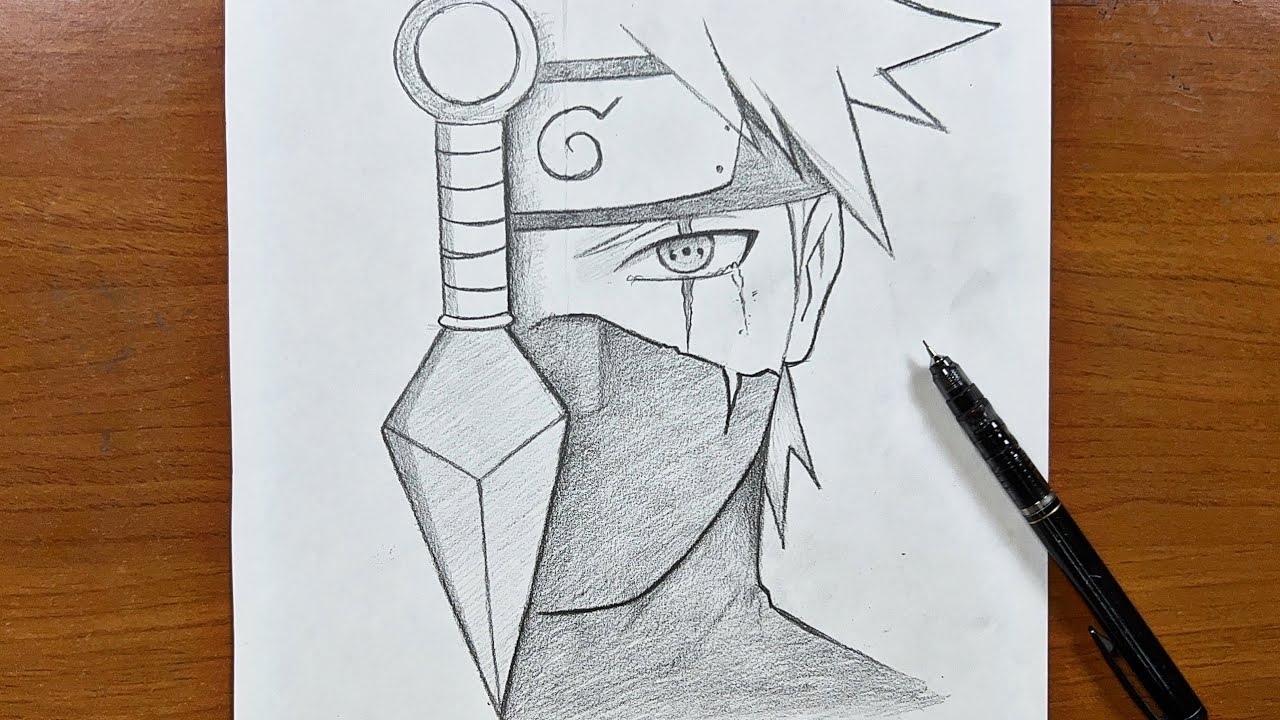 Naruto art  How to draw kakashi step-by-step 