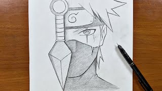 Naruto art | How to draw kakashi stepbystep