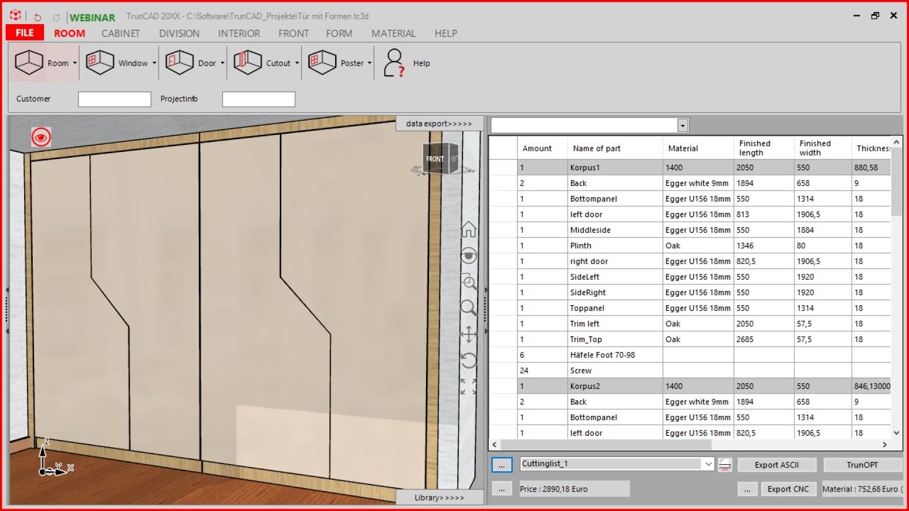 TrunCAD 20XX | Wardrobe with stylish doors