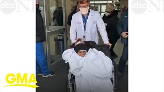 6-Year-Old In The Hospital Gets Time Outside To Touch Snow For The First Time Ever L Gma Digital