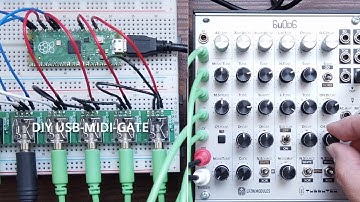 DIY USB-MIDI-GATE converter using RaspberryPi Pico, and Tubbutec 6m0d6
