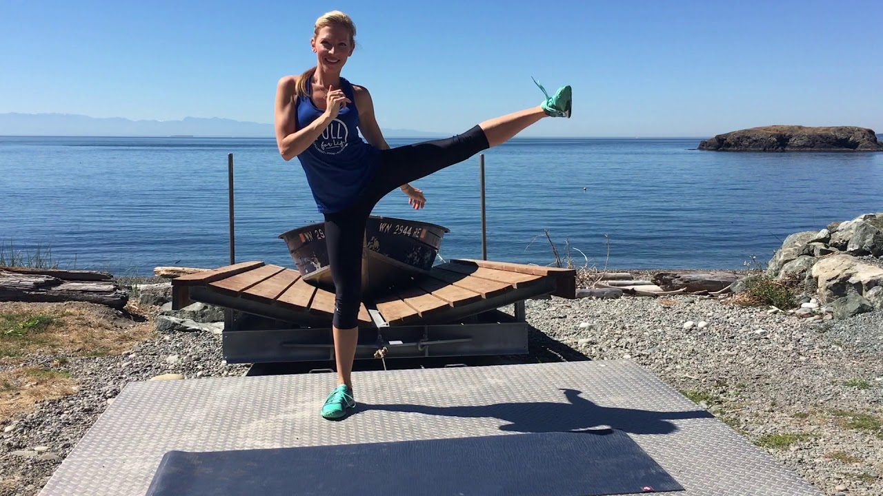 Squat with Lateral Leg Lift - YouTube