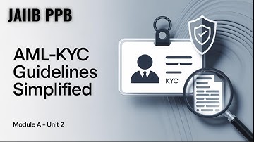 JAIIB PPB Module A Unit 2: AML KYC Guidelines| Concept + Book Exercise