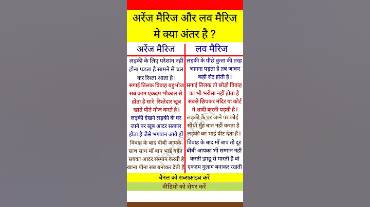 Difference between love marriage and arranged marriage #short #facts #marriage