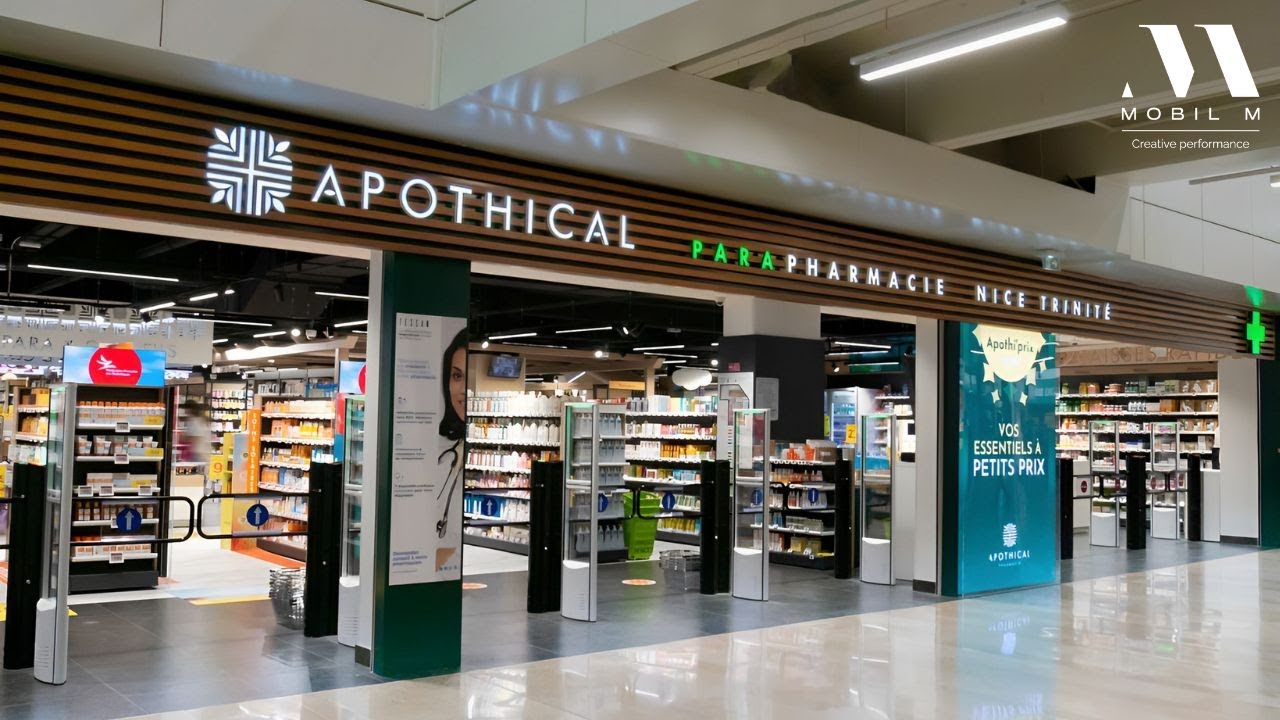 Agencement de la Pharmacie Centre Commercial La Trinité - Apothical à la Trinité (06) - Mobil M