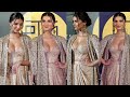 Tiger Shroff Actress Tara Sutaria More Attractive Look in Gold Dress At MAMI Mumbai Film Festival