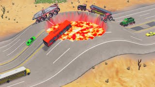 Cars Vs Giant Crater - BeamNG.Drive